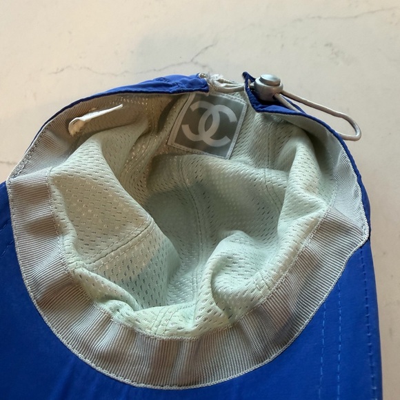 Chanel CC Blue Nylon Cap 100% Authentic